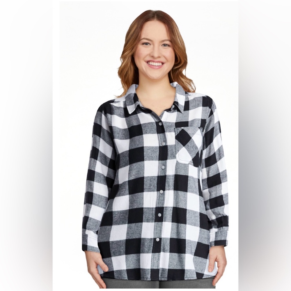 Time and Tru Women's Flannel Long Sleeve Shirt XL & XXXL NWT